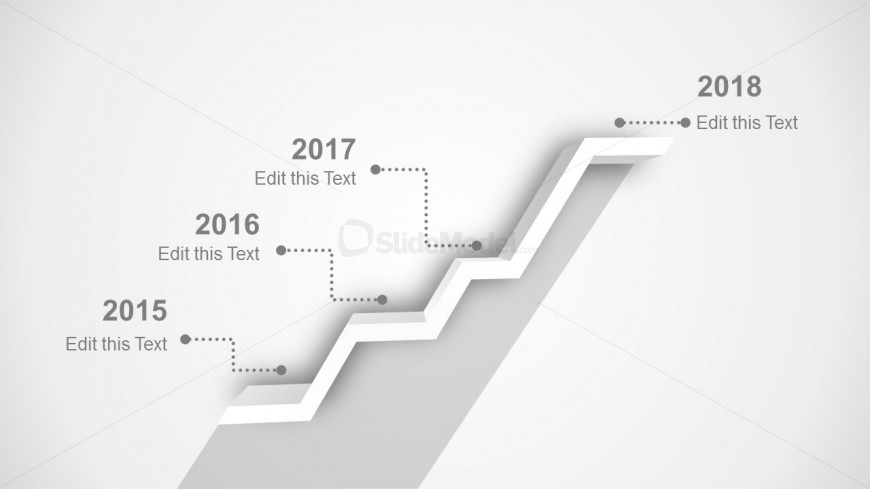 3D PowerPoint Timeline Black and White Design