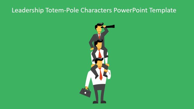Leadership Totem-Pole Characters PowerPoint Template