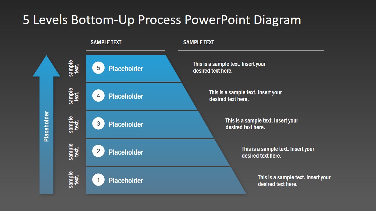 5 Levels Bottom Up Process PowerPoint Diagram SlideModel