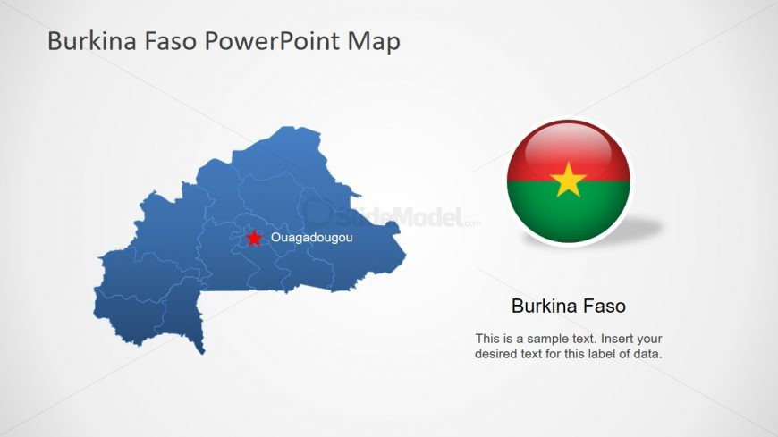 Editable Country Map Burkina Faso
