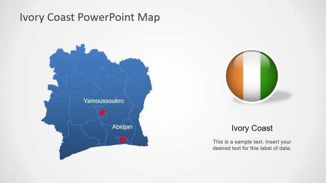 Ivory Coast Editable Map PPT