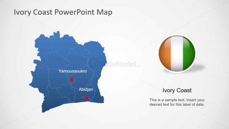 Editable Country Map Ivory Coast