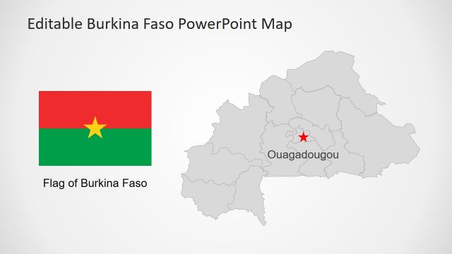 Flag and Map Burkina Map Presentation