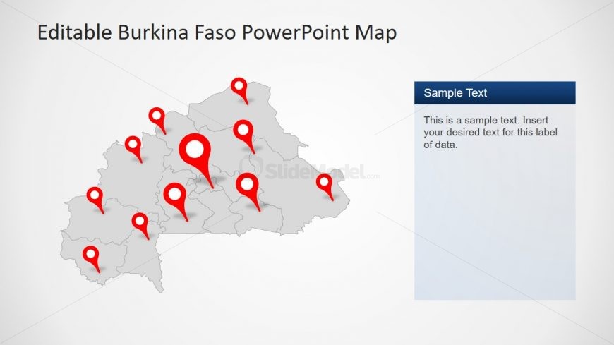 Editable Presentation of Burkina Faso Map