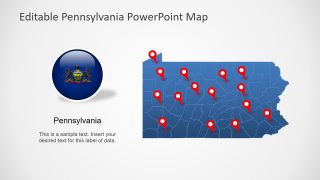 State Map Template of Pennsylvania