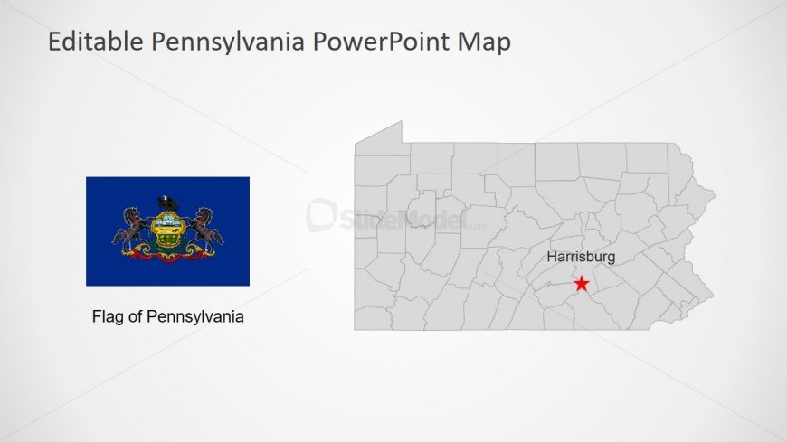 US State Map Flag PowerPoint