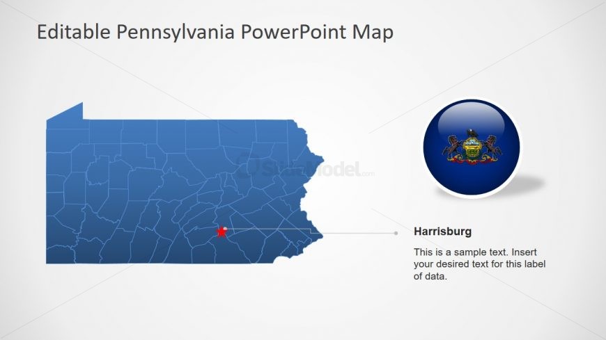 Silhouette Map Template for Pennsylvania