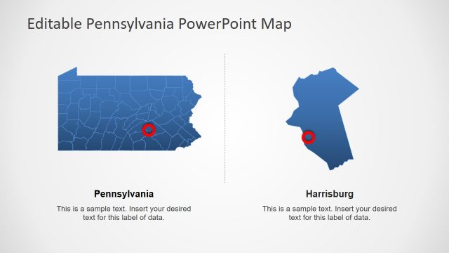 Blue Silhouette Pennsylvania Map PPT