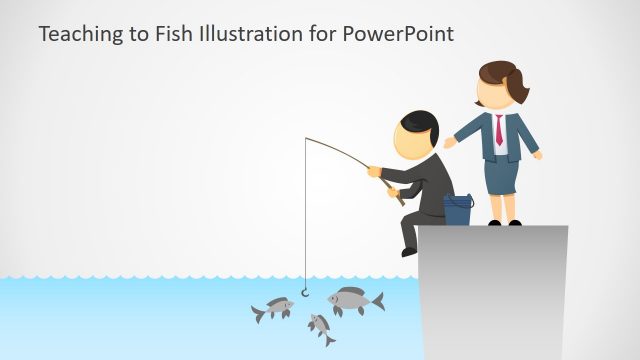 Teaching to Fish Illustration for PowerPoint