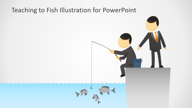 Teaching to Fish Illustration Slide