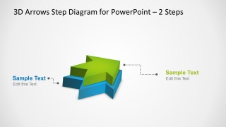 3D Arrows Step Diagram with 2 Steps