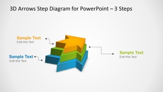 3D Arrows Step Diagram Slide with 3 Steps for PowerPoint