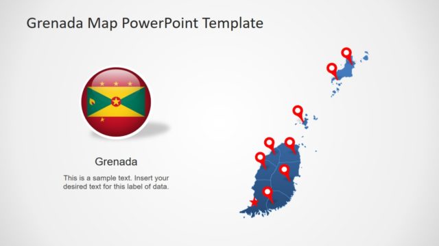 Editable Grenada Map PowerPoint Template