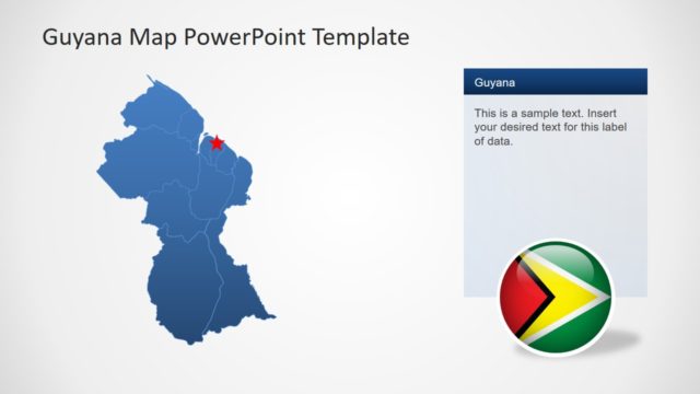 Blue Editable Map Guyana PPT