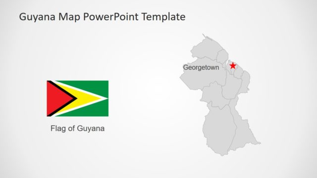 Silhouette Map Template of Guyana