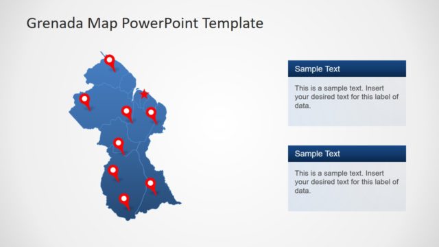 PPT Silhouette Map of Guyana
