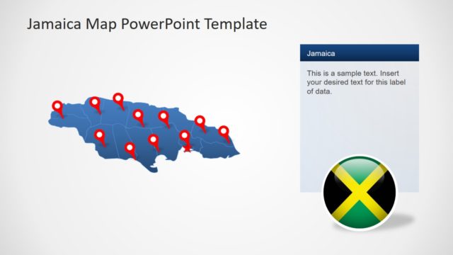 Editable Map Template of Jamaica
