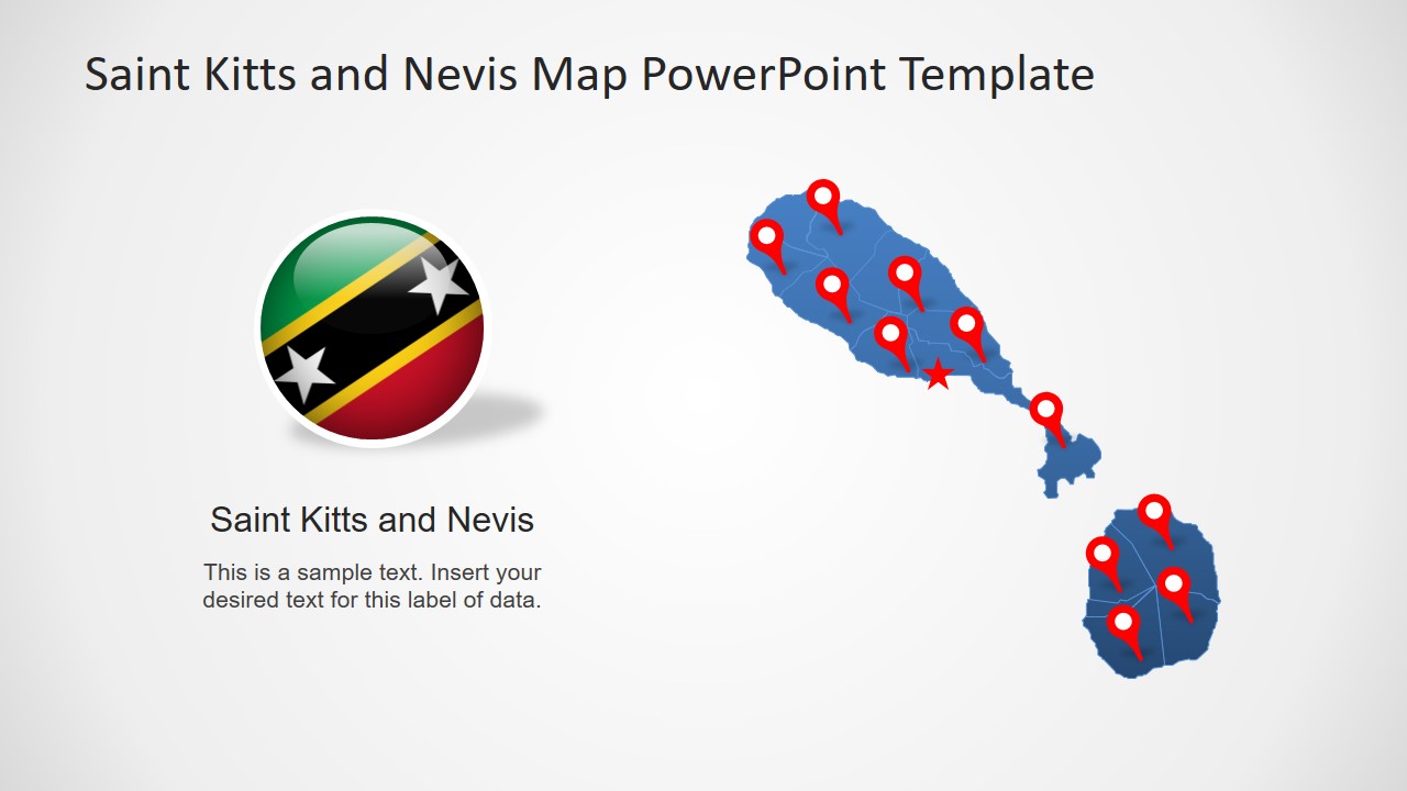 Flag and Map Template Saint Kitts and Navis