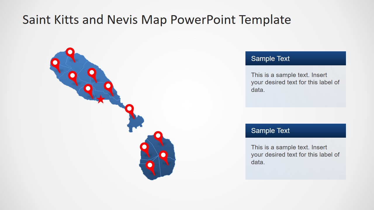 Location Pins Nevis PowerPoint