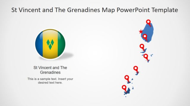 Editable St Vincent and The Grenadines Map PowerPoint Template