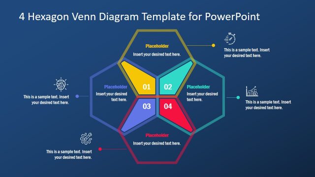 4 Steps Hexagon Diagram PowerPoint