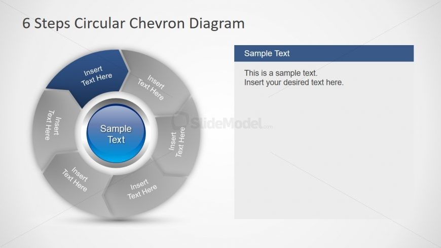 6 Steps Chevron Circular Diagram