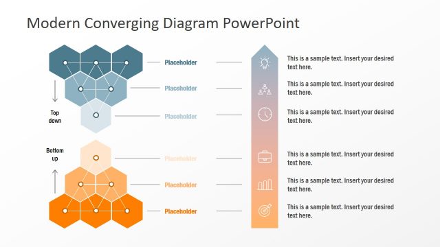 Top Down Bottom Up Converging Diagram for PowerPoint