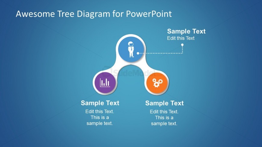 Simple Tree Diagram Slide Design with Icons for PowerPoint