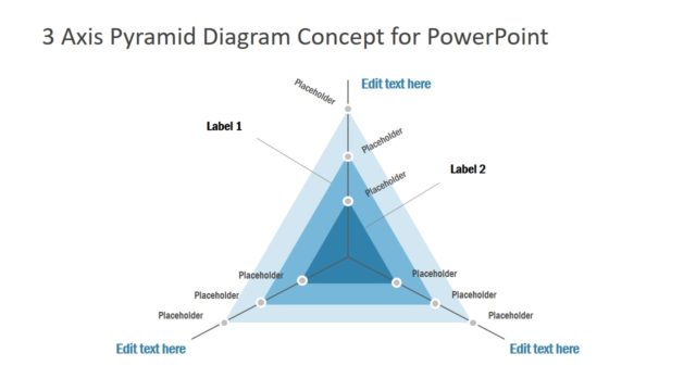 3 Axis Pyramid Diagram for PowerPoint