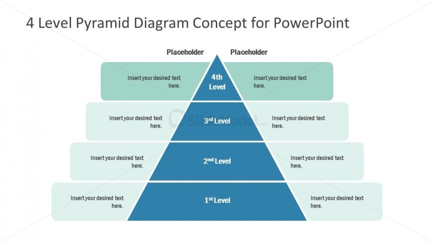 Template of Pyramid Diagram 4 Level