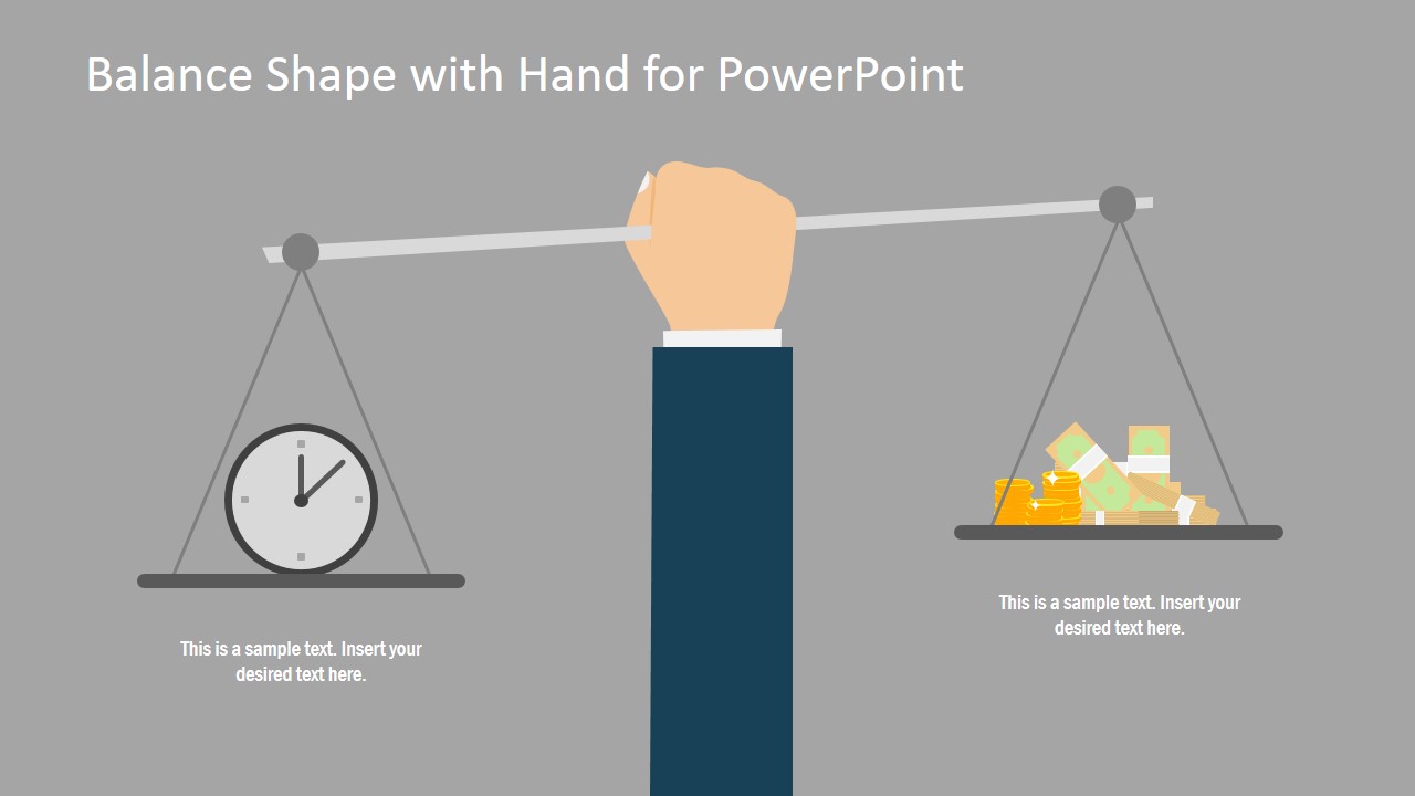 Balance Shape with Hand PowerPoint Template - SlideModel