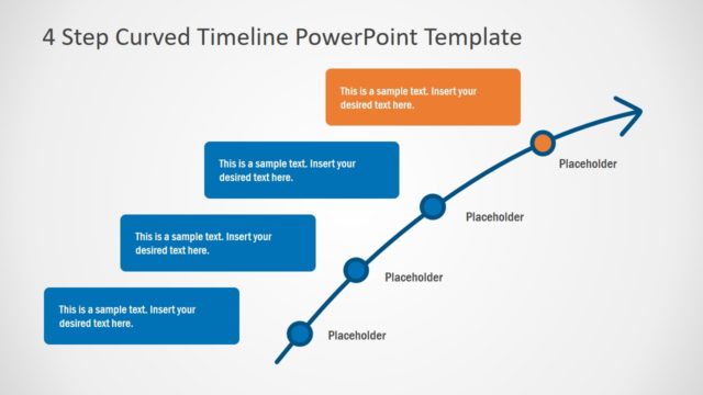4 Steps PowerPoint Curved Timeline