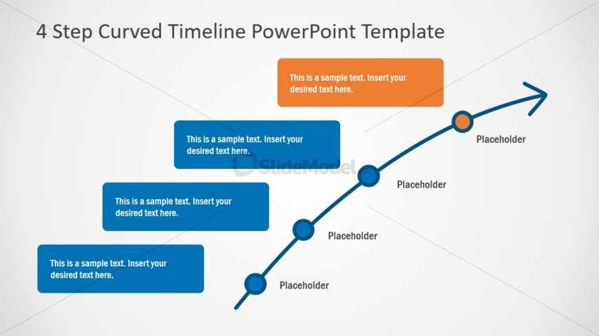 Editable 4 Steps PowerPoint Timeline