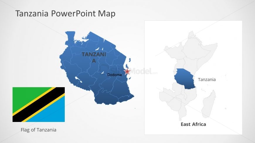 Template of Tanzania Map Outline