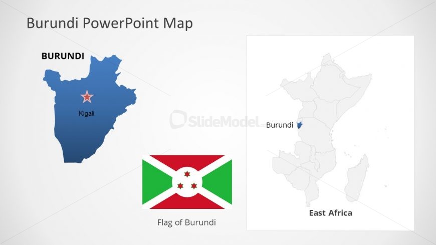 Template of Burundi Map Outline