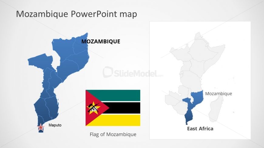 Template of Mozambique Map Outline