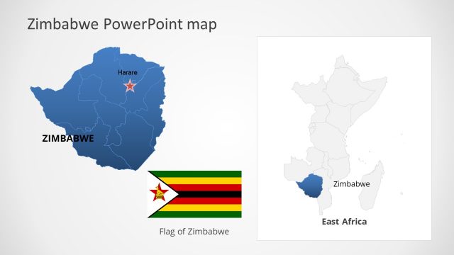 East Africa Zimbabwe Map PowerPoint