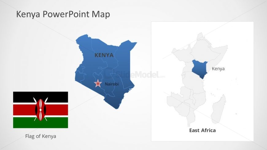Template of Kenya Map Outline