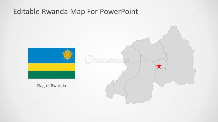Silhouette Map for Republic of Rwanda  