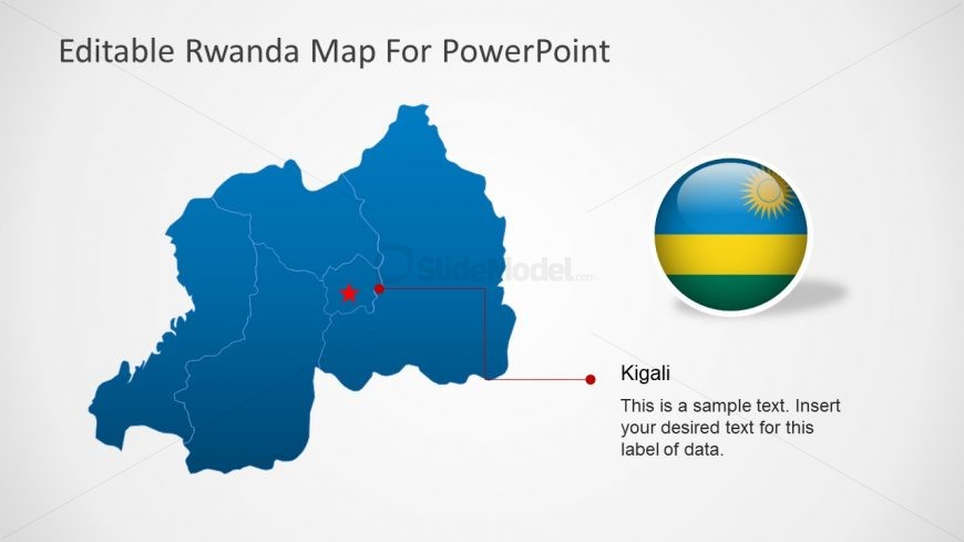 PowerPoint Country Map for Rwanda 
