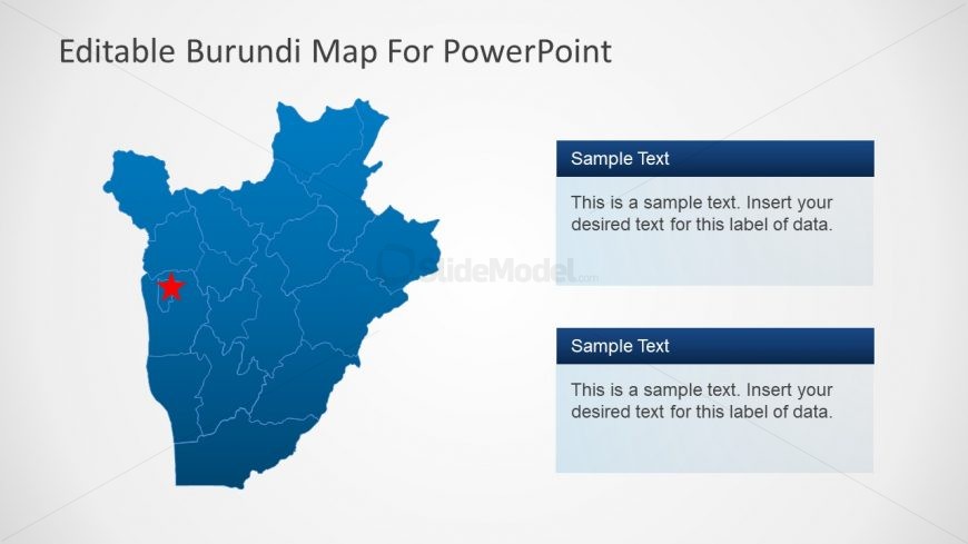 Outline PowerPoint Burundi Map