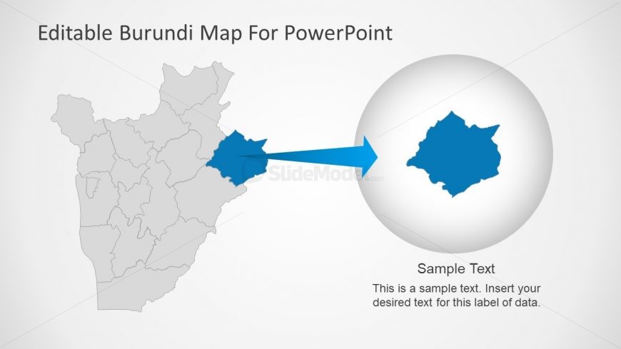 Slide of Burundi Editable Map Template