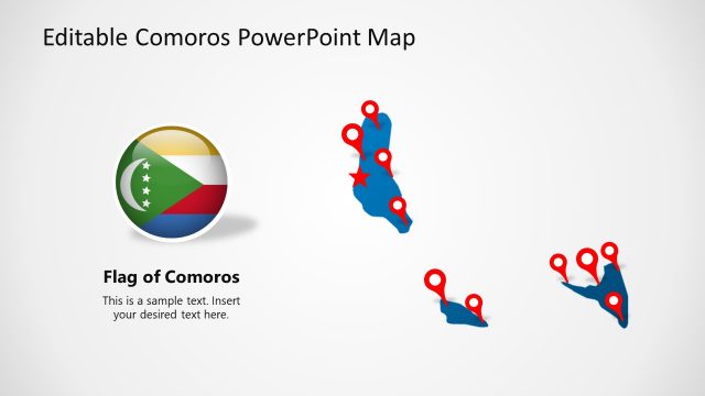 Editable Comoros Map PowerPoint Template