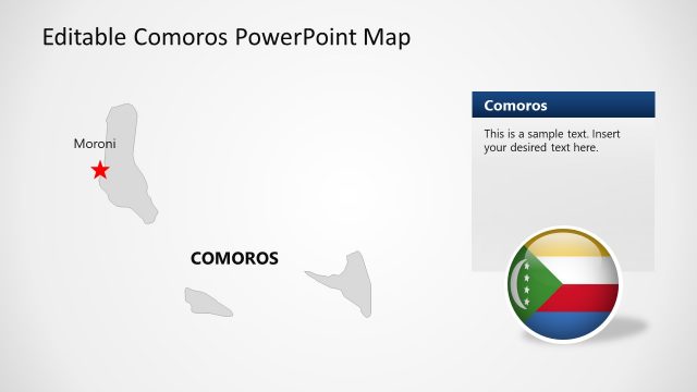 Comoros Map Slide Template – Grey Map