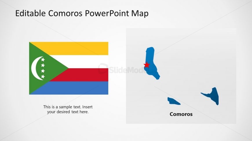 PPT Slide Template Showing Comoros Flag and Maps