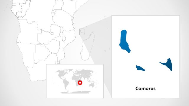 World-Map Slide for Highlighting Comoros Location