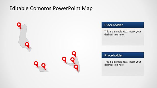 Comoros Island Grey Maps with Text Boxes