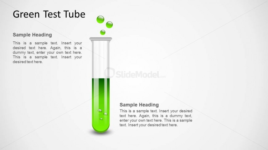 Green Test Tube Shape for PowerPoint