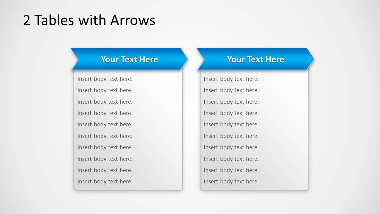 2 Tables with Arrows in PowerPoint