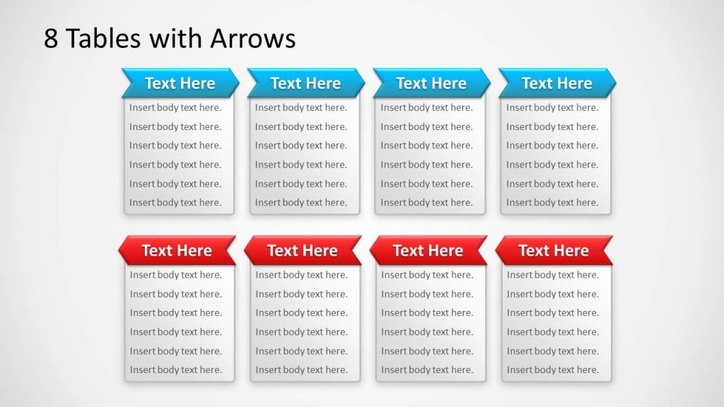 8 Small Tables in PowerPoint with Arrows - SlideModel